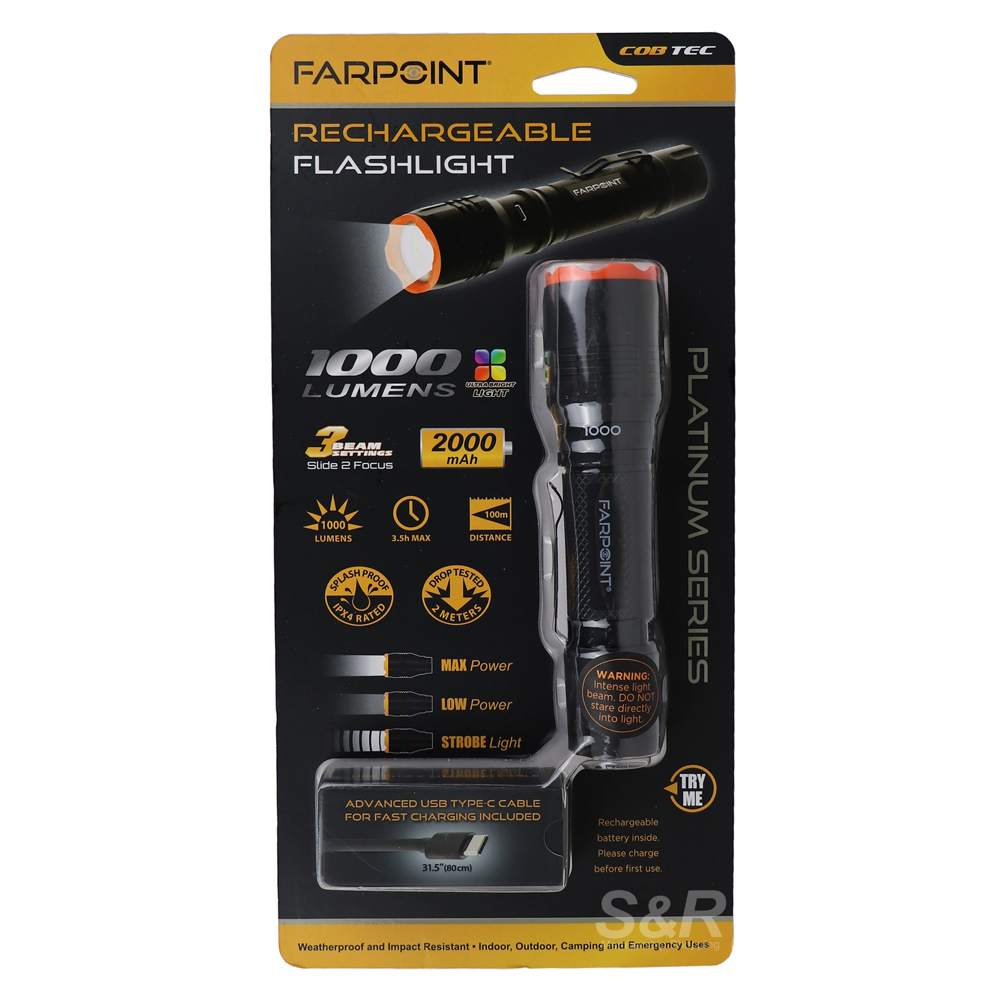Farpoint Rechargeable Flashlight 1000 Lumens Farpoint Rechargeable Flashlight 1000 Lumens